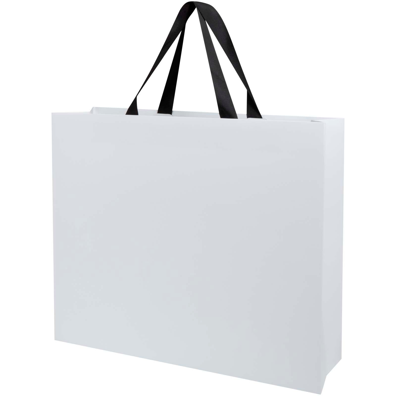 Smartfold 230 g/m² papirpose med satinhåndtak og glanset laminering – 42 x 12 x 35 cm - Svart, nærbilde