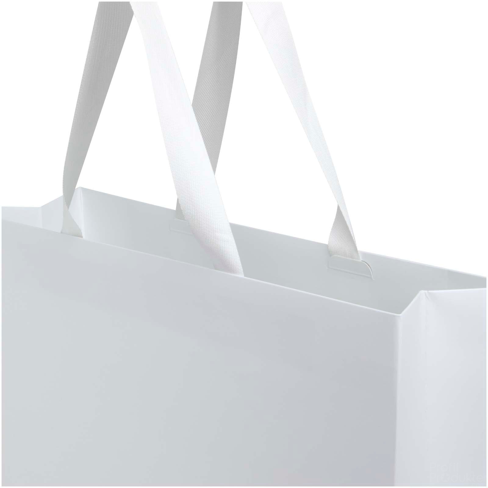 Smartfold 230 g/m² papirpose med satinhåndtak og glanset laminering – 42 x 12 x 35 cm