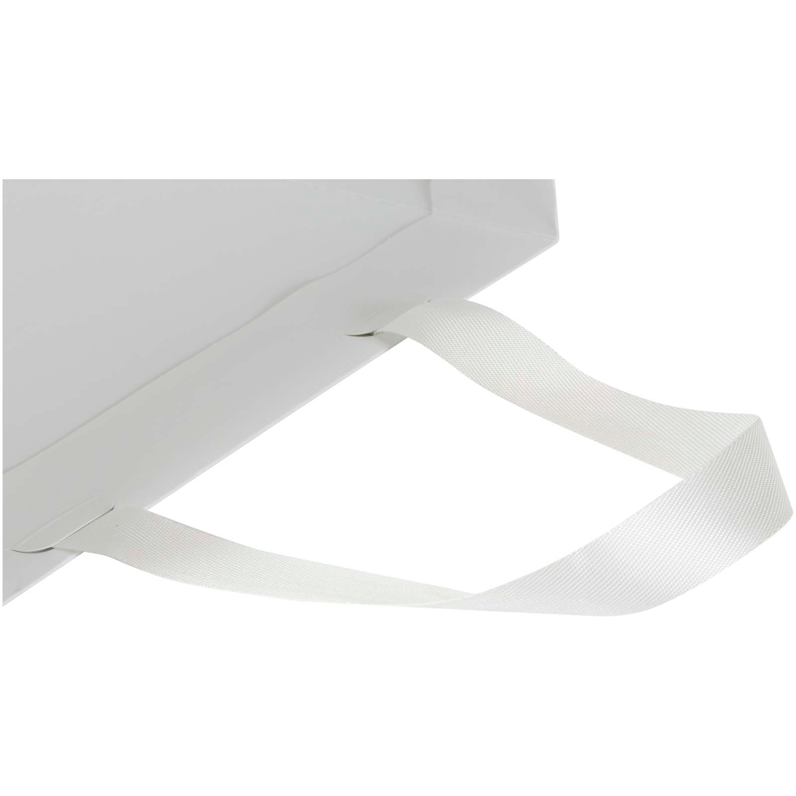 Smartfold 230 g/m² papirpose med satinhåndtak og glanset laminering – 31 x 12 x 31 cm