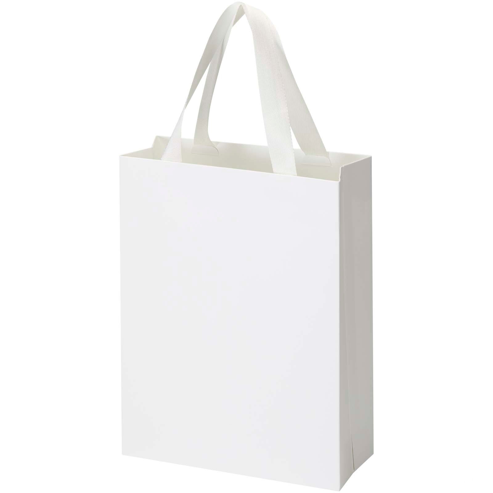 Smartfold 230 g/m² papirpose med satinhåndtak og glanset laminering – 24 x 10 x 32 cm