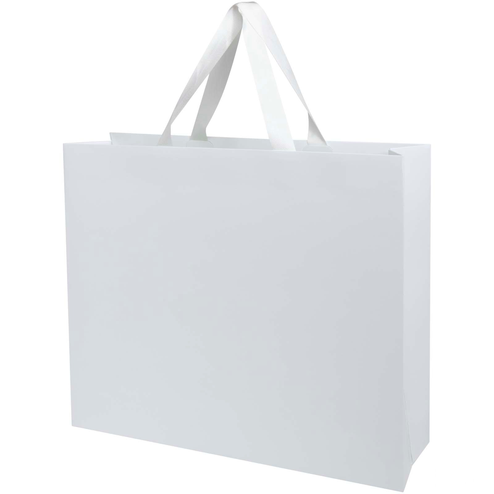 Smartfold 230 g/m² papirpose med satinhåndtak og glanset laminering – 42 x 12 x 35 cm