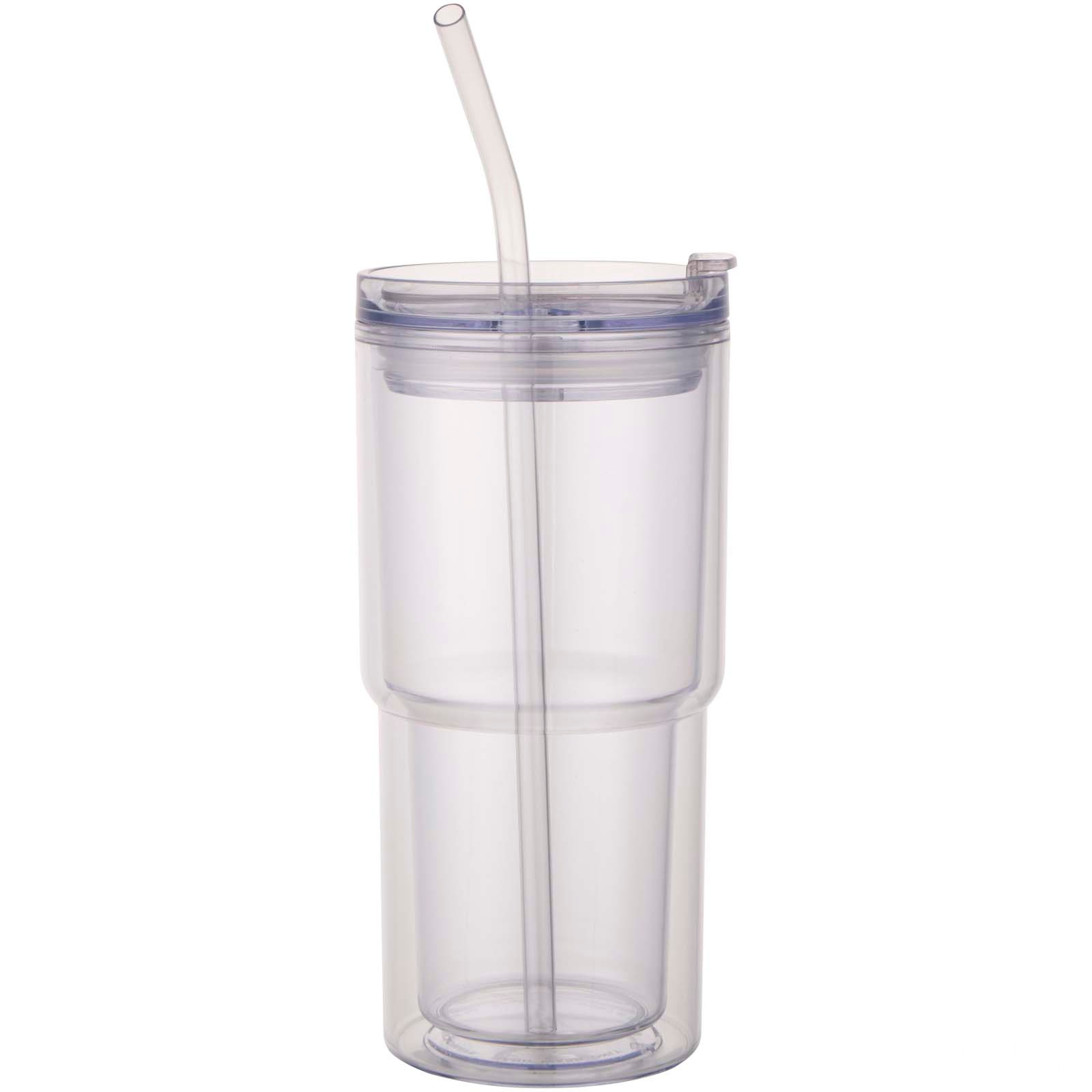 Archer 480 ml plastmugg med dubbla väggar - Transparent klar, framsida