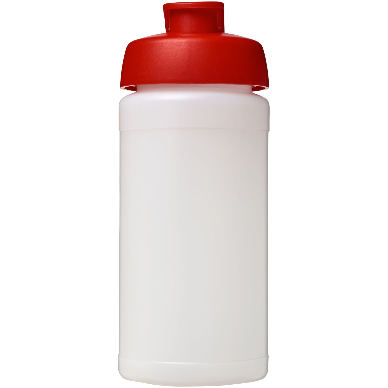 Baseline® Plus 500 ml sportflaska med uppfällbart lock - Transparent, framsida