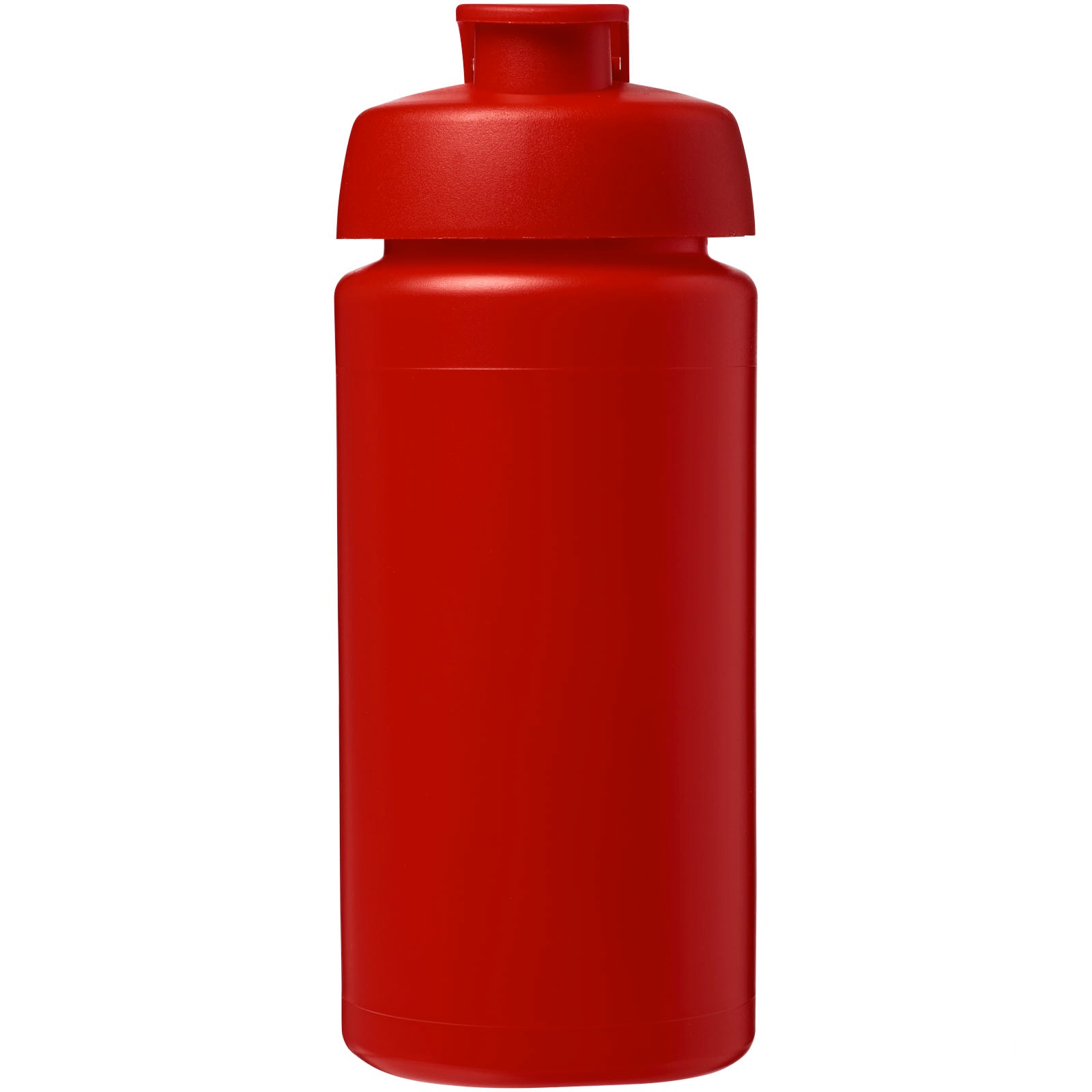 Baseline® Plus grip 500 ml sportflaska med uppfällbart lock - Röd, framsida