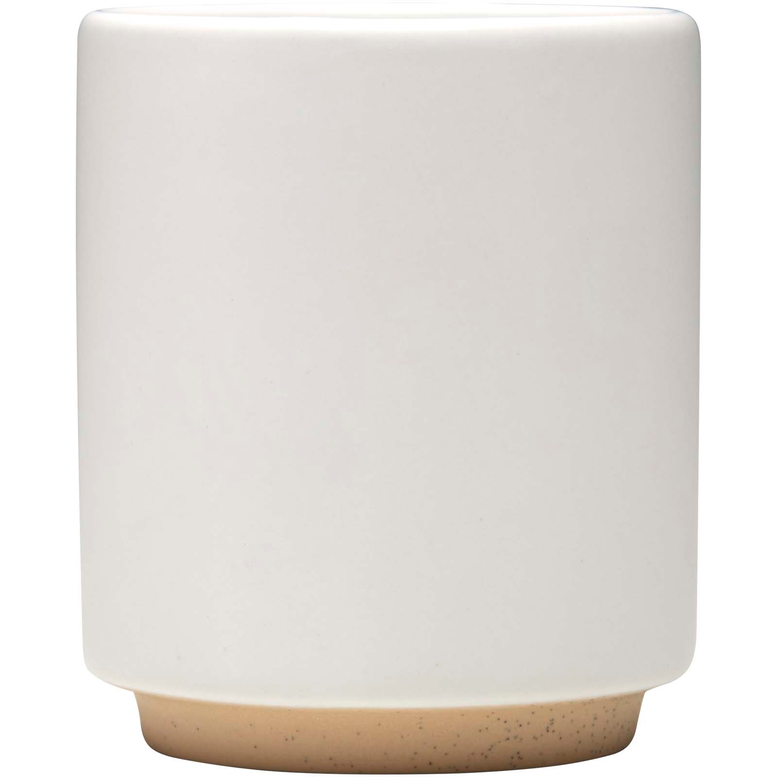 Camilla 180 ml stackable ceramic mug with matte finish - Vit, front view