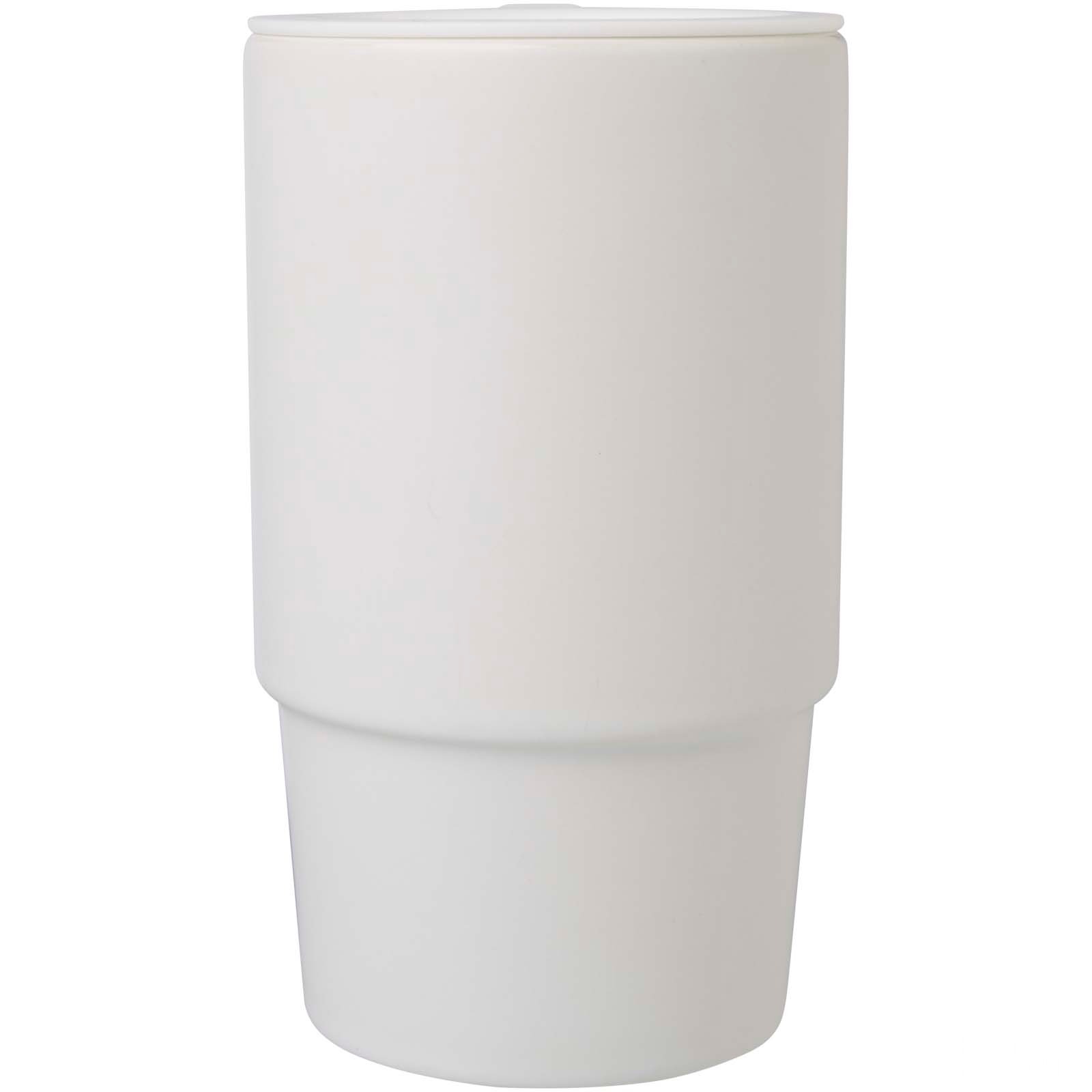 Carter 450 ml keramisk krus med plastlokk - Hvit, forside