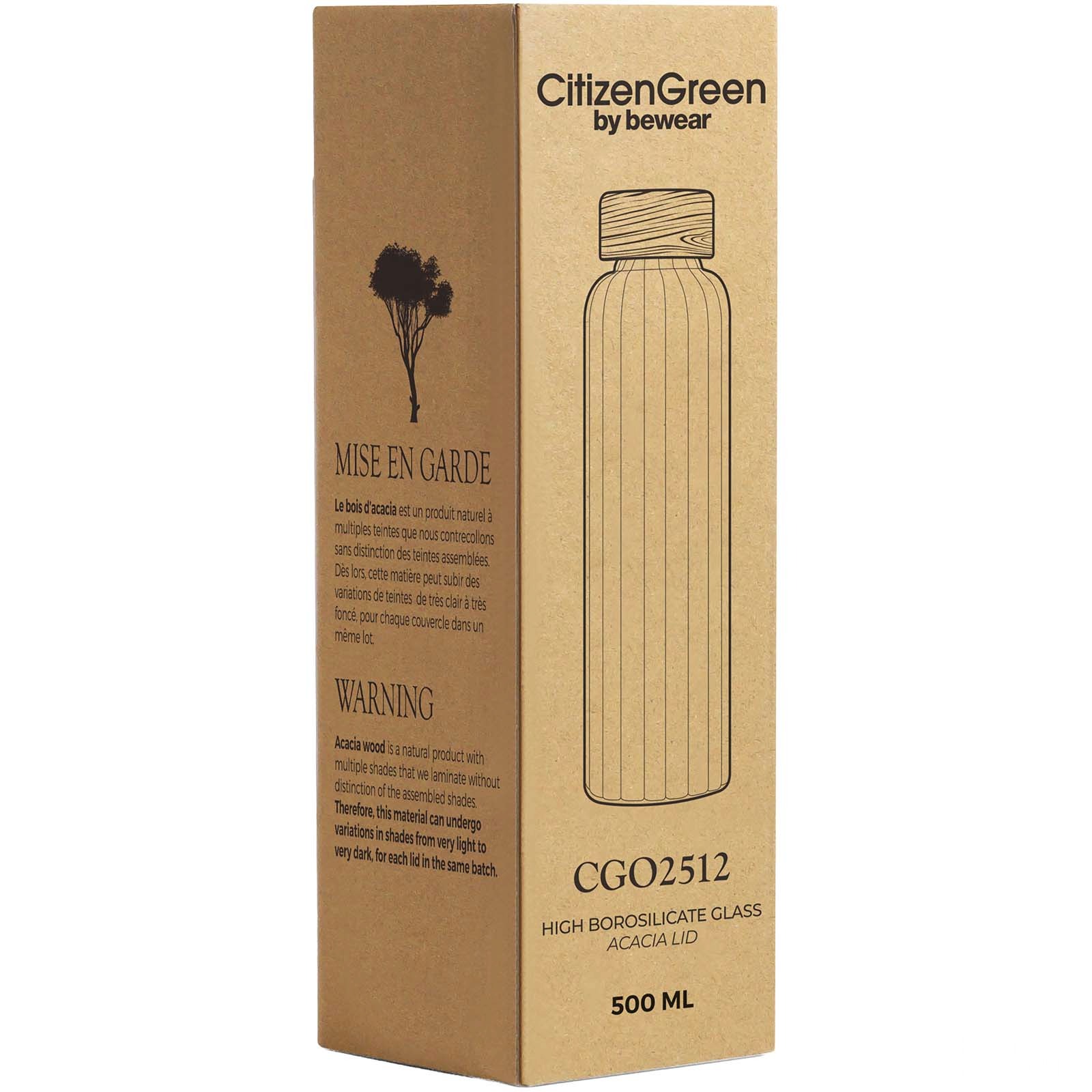 Citizen Green Purflow 550 ml vattenflaska i borosilikatglas 