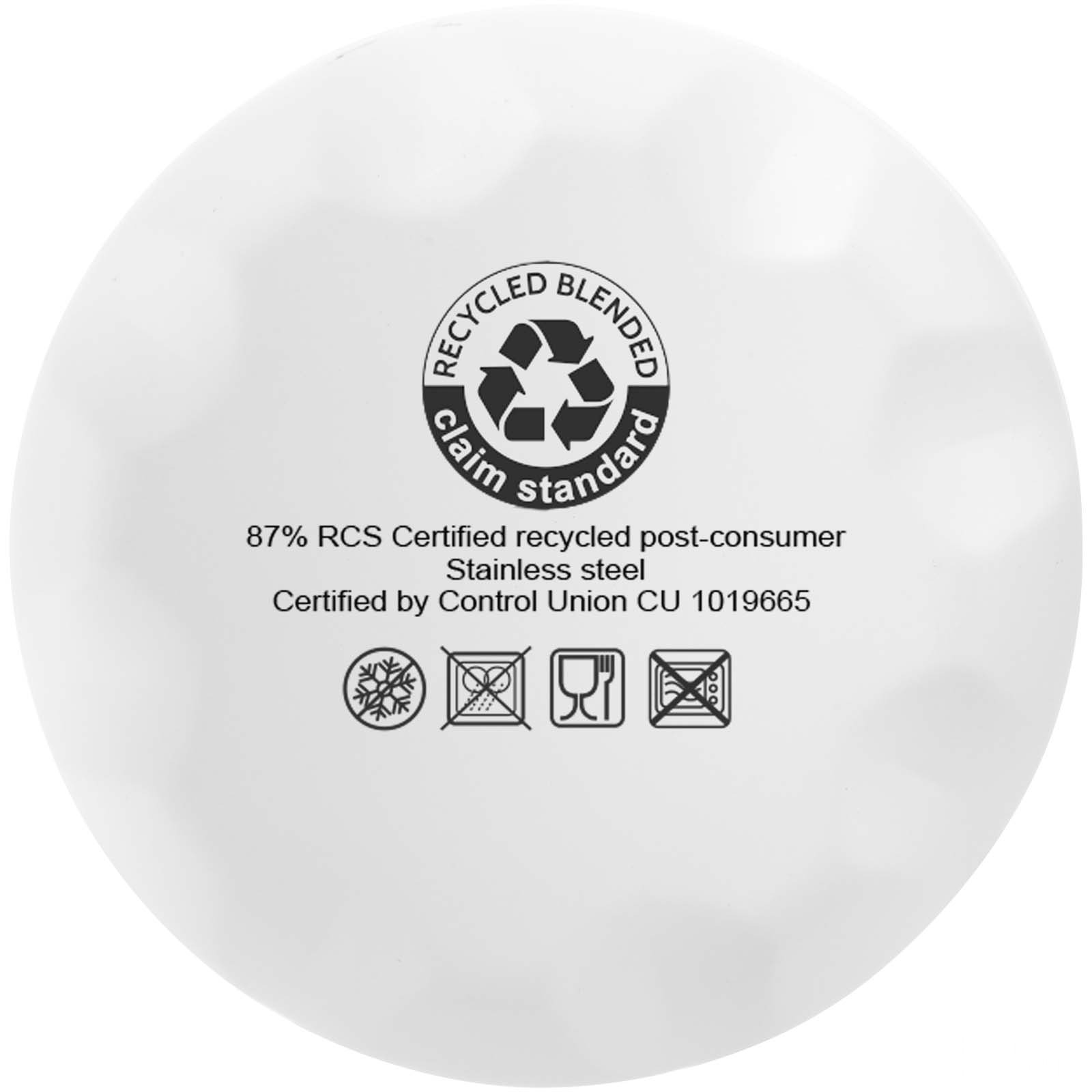 Cove 500 ml vakuumisolerad flaska av RCS-certifierat återvunnet rostfritt stål  - Vit med tryck