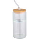 Mirage 500 ml krus i borosilikatglass med bambuslokk og trykk - bilde 2
