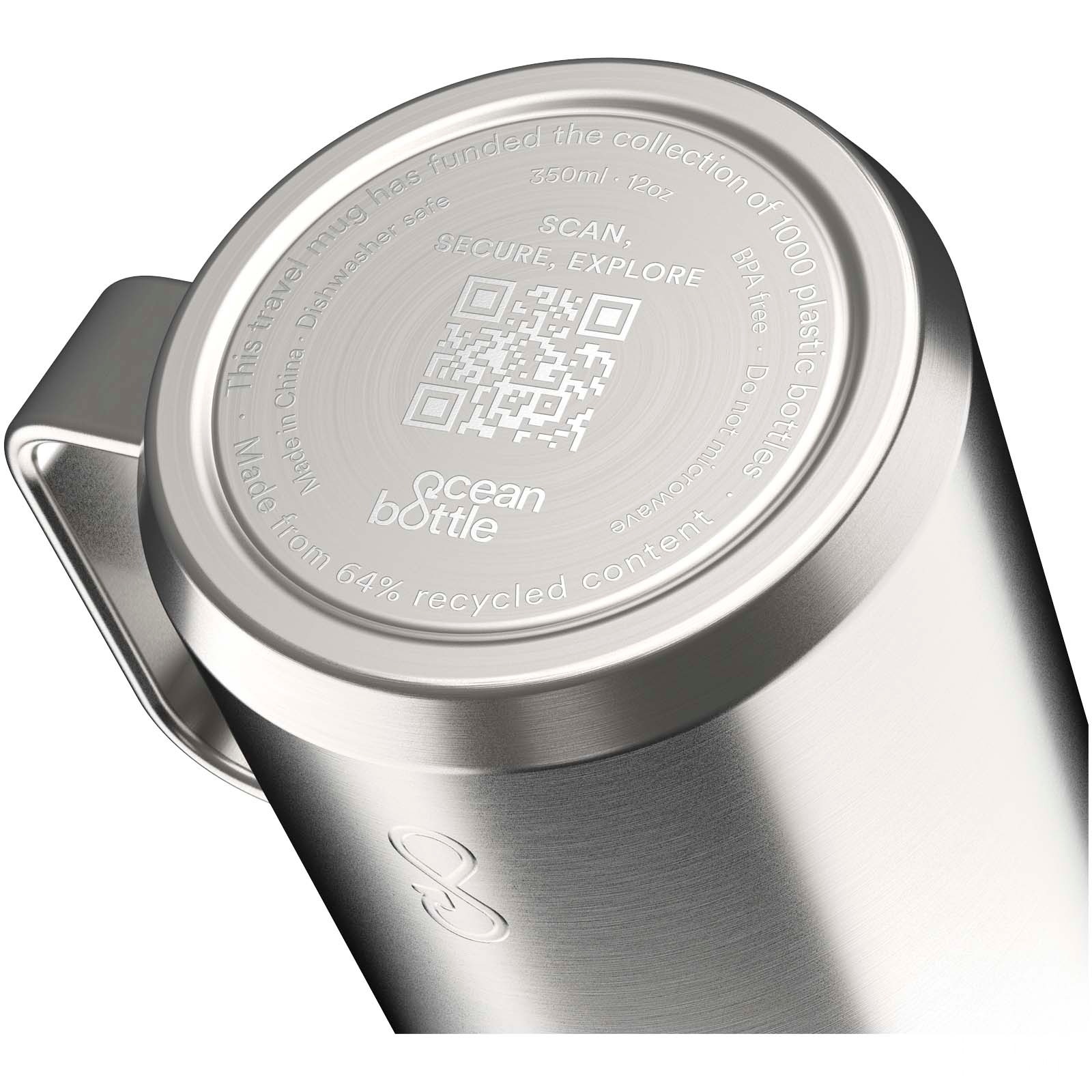 Ocean Bottle 350 ml vakuumisolert reisekrus med logo