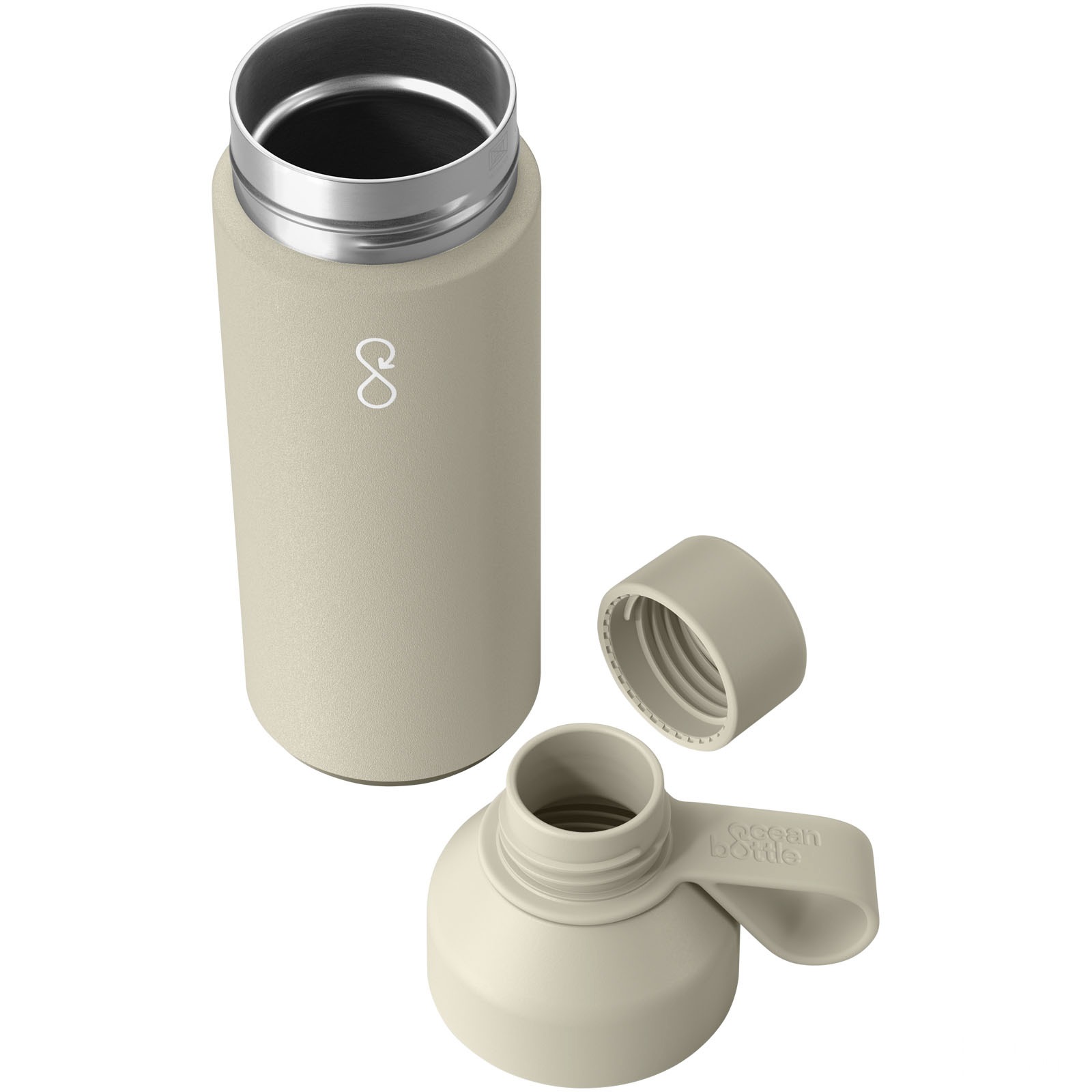 Ocean Bottle 500 ml vakuumisolerad vattenflaska - Sandsten med tryck