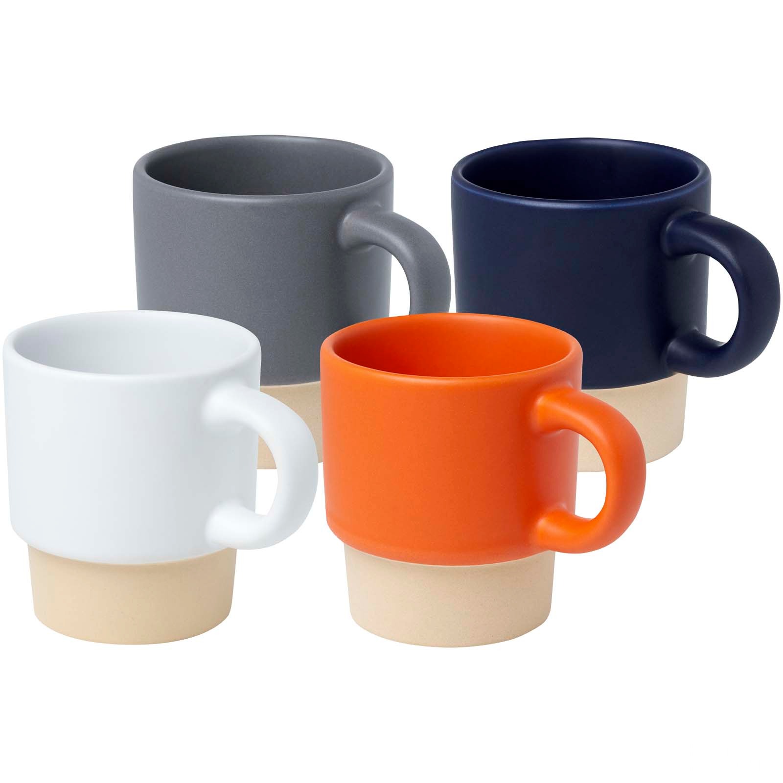 Olympia Stackable Ceramic Espresso Cup with Clay Base (130ml)