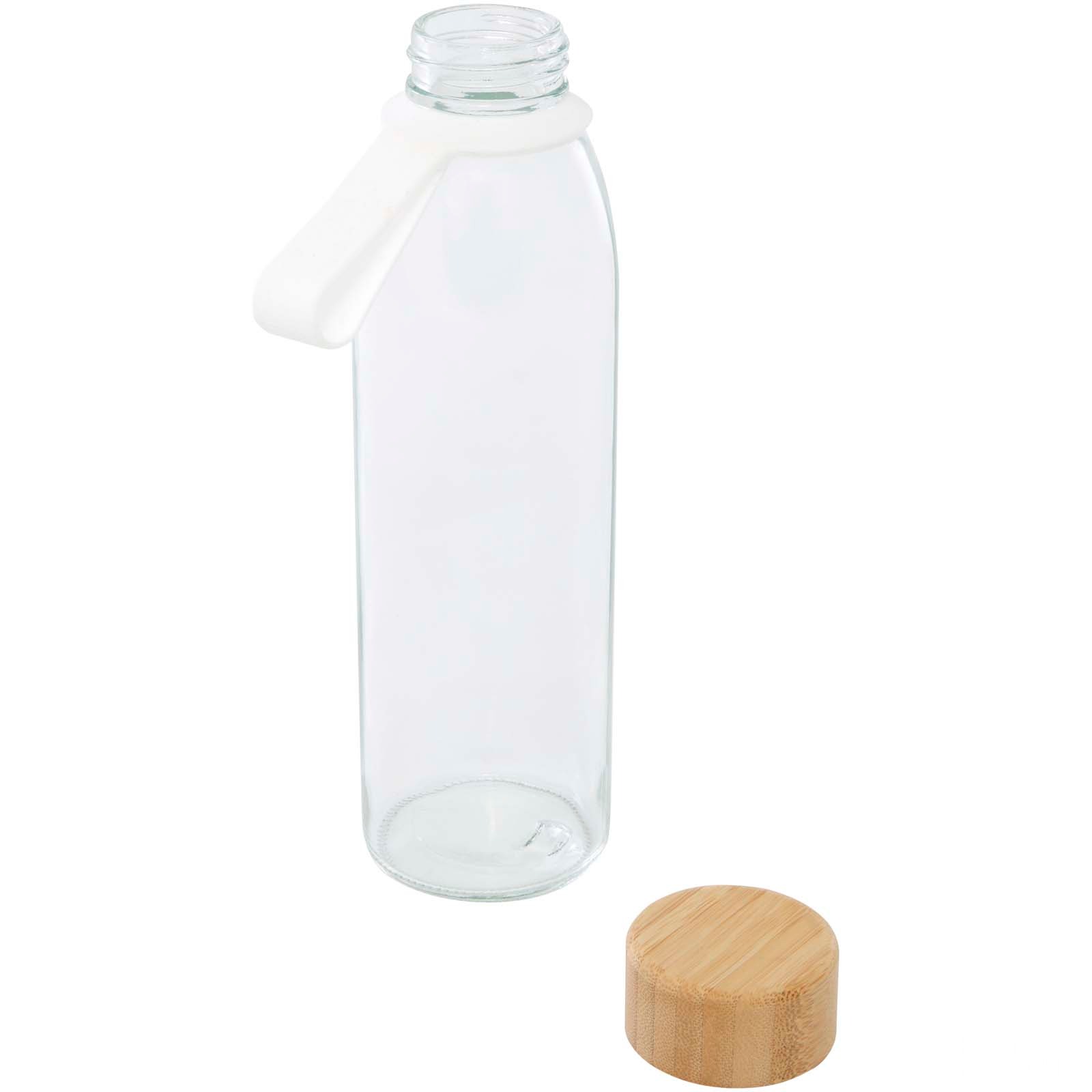 Porto 500 ml Glass Water Bottle with Silicone Strap and Bamboo Lid