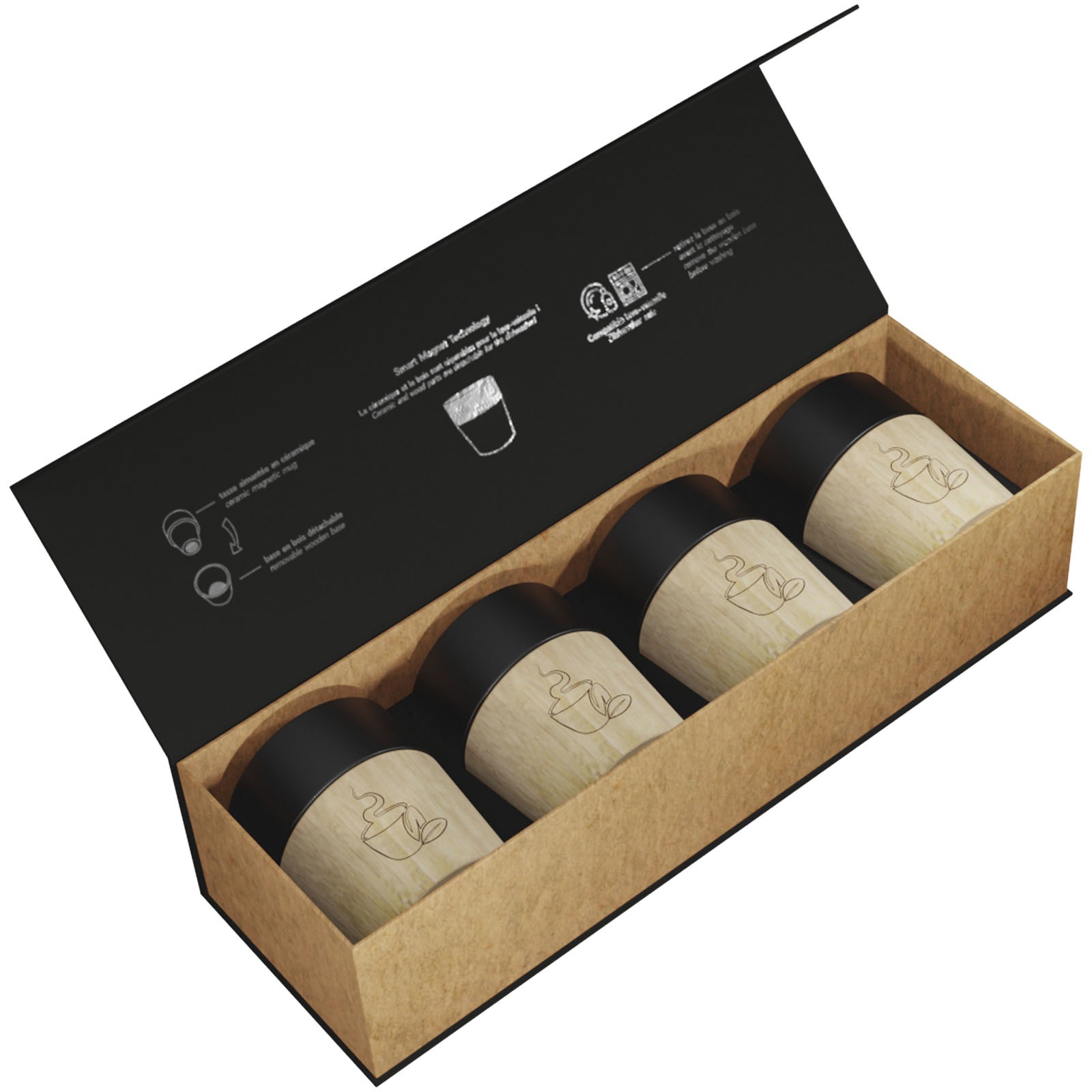 SCX.design D06 set med 4 stycken magnetiska kaffemuggar i keramik