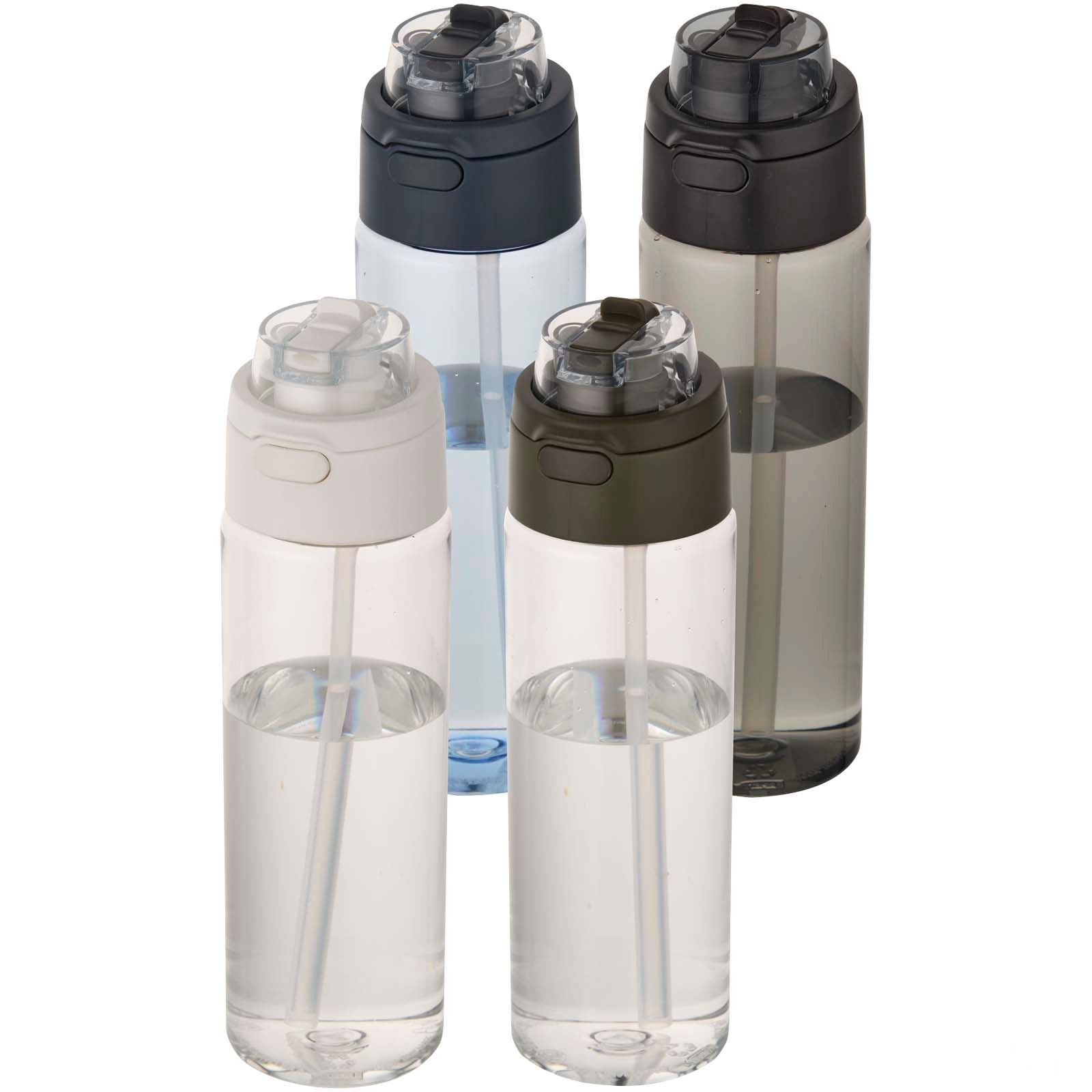 Theron 700 ml vattenflaska i återvunnen plast från RCS med lock med dubbla funktioner och utfällbart sugrör