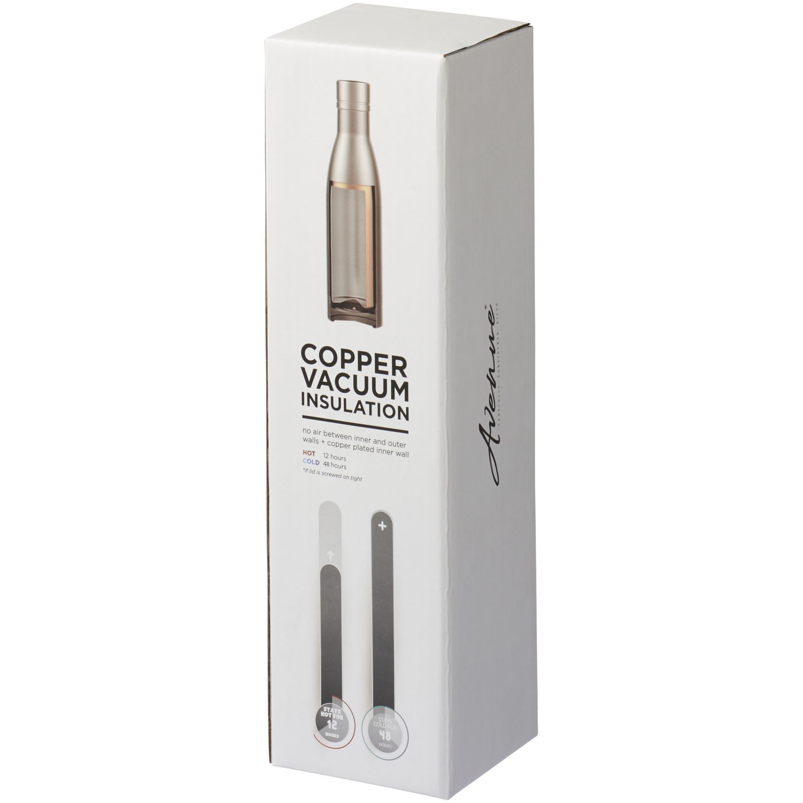 Vasa 500 ml kopparvakuumisolerad flaska  - Svart med tryck